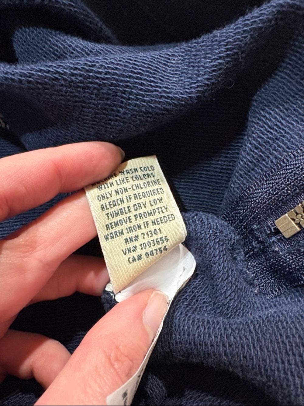 L.L. Bean Rugby Striped Navy Mockneck Side Zipper Tunic Lightweight Sweatshirt - Picture 10 of 10